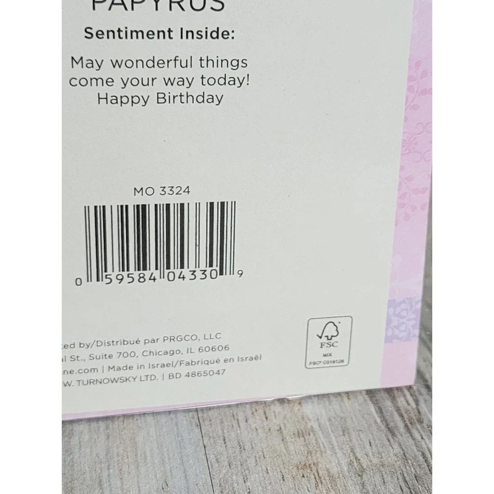 Papyrus RARE Turnowsky Embossed Presents Balloons Gold Rose Trim Birthday Card